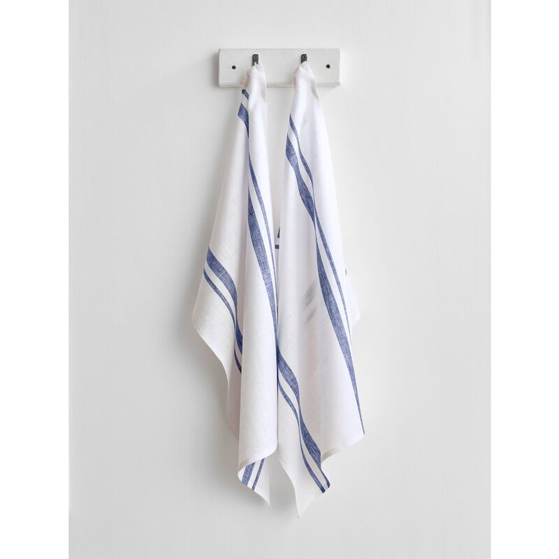 Solino Home 100% Pure Stripe Linen Kitchen Towels 17x26" Set of 2 for Spring & Easter | French Stripe