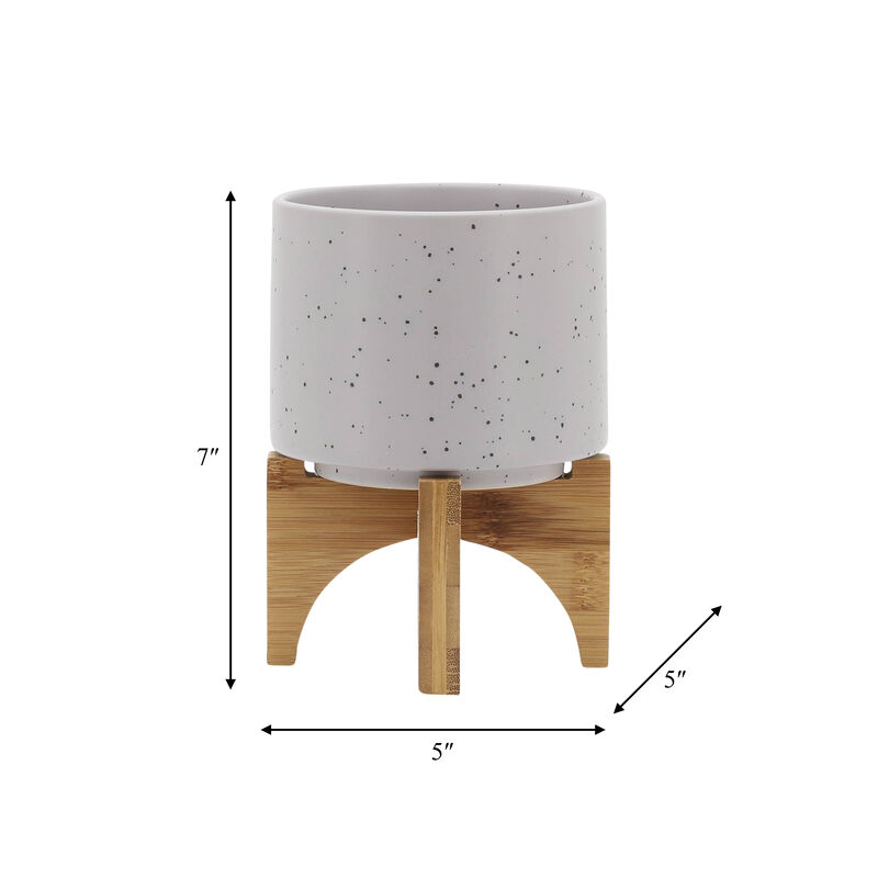 5" Planter with Wood Stand
