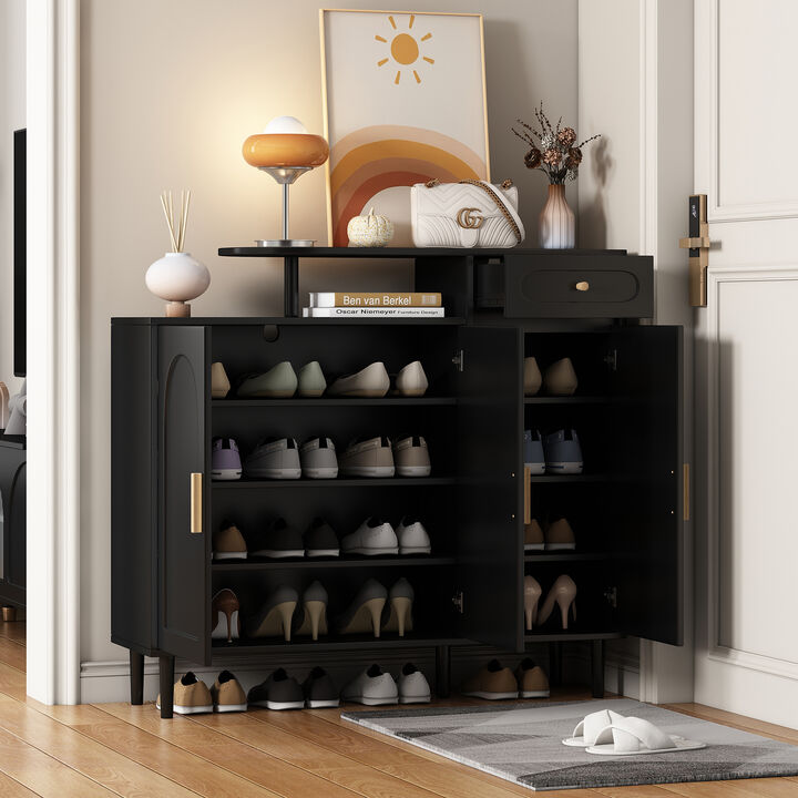 Merax Elegant Shoe Cabinet with 3 Doors