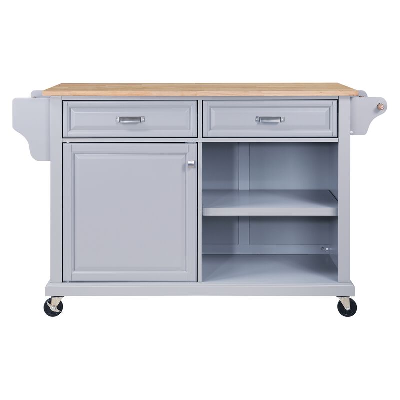 Streamdale Cambridge Wood Top Kitchen Island With Storage 0002