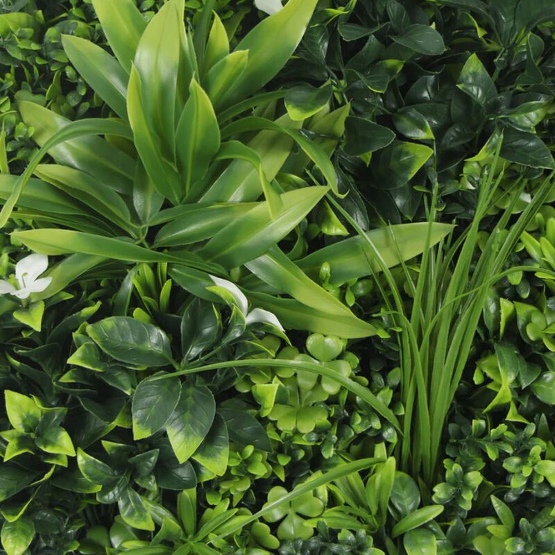 Luxury Artificial Green Wall Plant Wall Circle 30" Black Frame UV Resistant