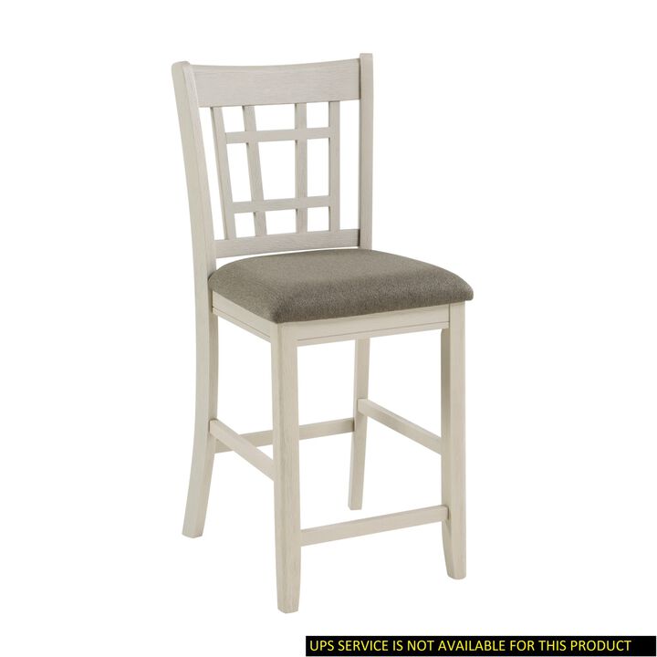 Antique White Wood Counter Height Chair Set 2 Piece