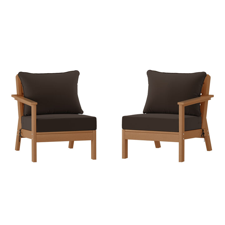 WestinTrends Outdoor Patio HDPE Loveseat Sofa with Patio Cushions