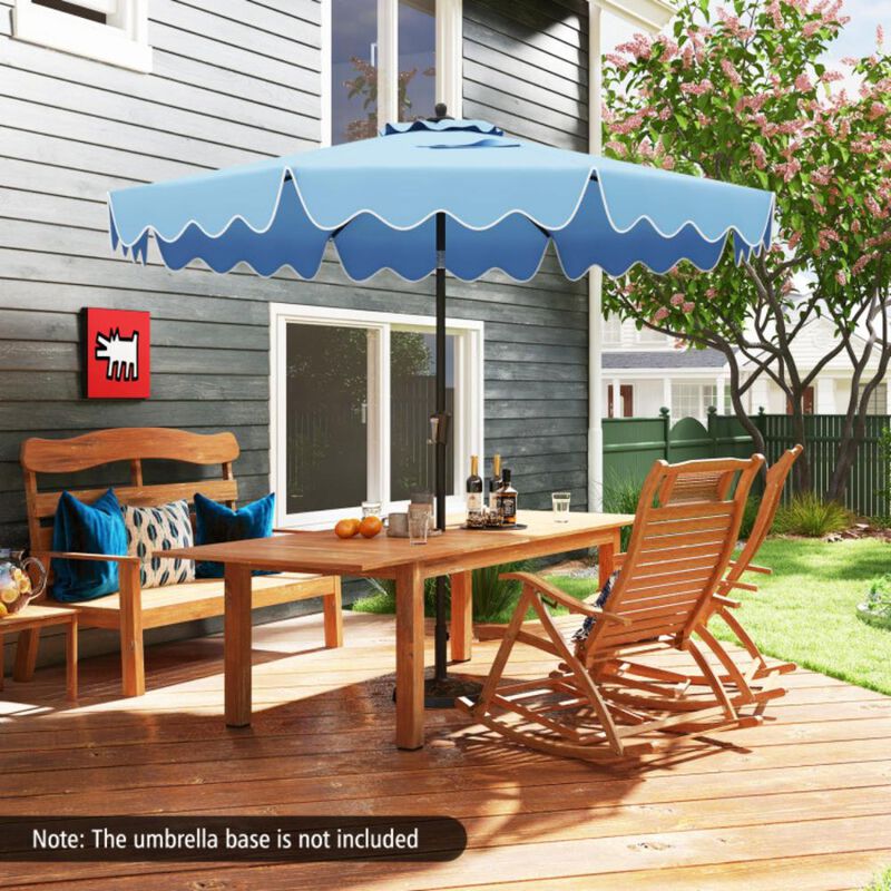 Hivvago 9 Feet Patio Umbrella with Crank Handle and Push Button Tilt