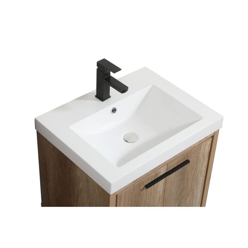 Elegant Kitchen and Bath 24 inch Single bathroom vanity in natural oak