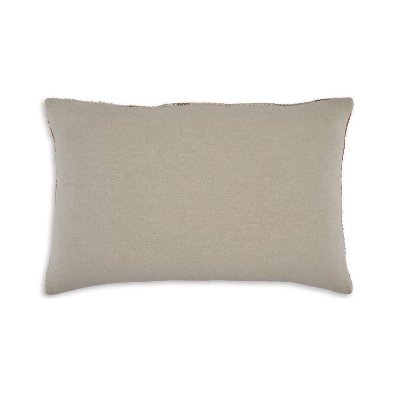 Vear 14 x 22 Lumbar Accent Pillow Set of 4, Woven Ikat Design, Brown, Ivory -