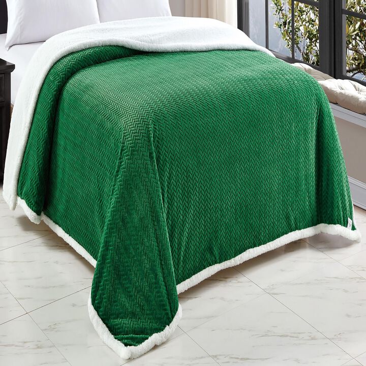 Jacquard Sherpa Microplush Soft Premium Microplush, Braided Oversized All Season Blanket