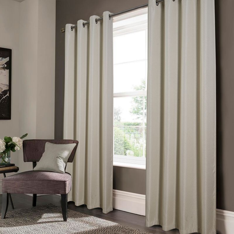 Oliva Gray Lucas Jacquard Blackout Grommet Panel - 52x84" Beige