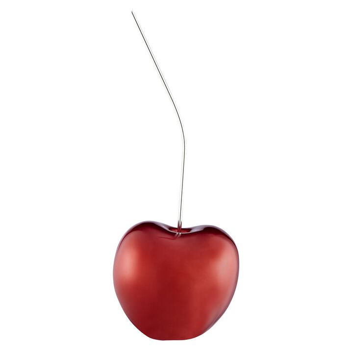 Cherry Sculpture Bright Red Resin Handmade 25" Tall