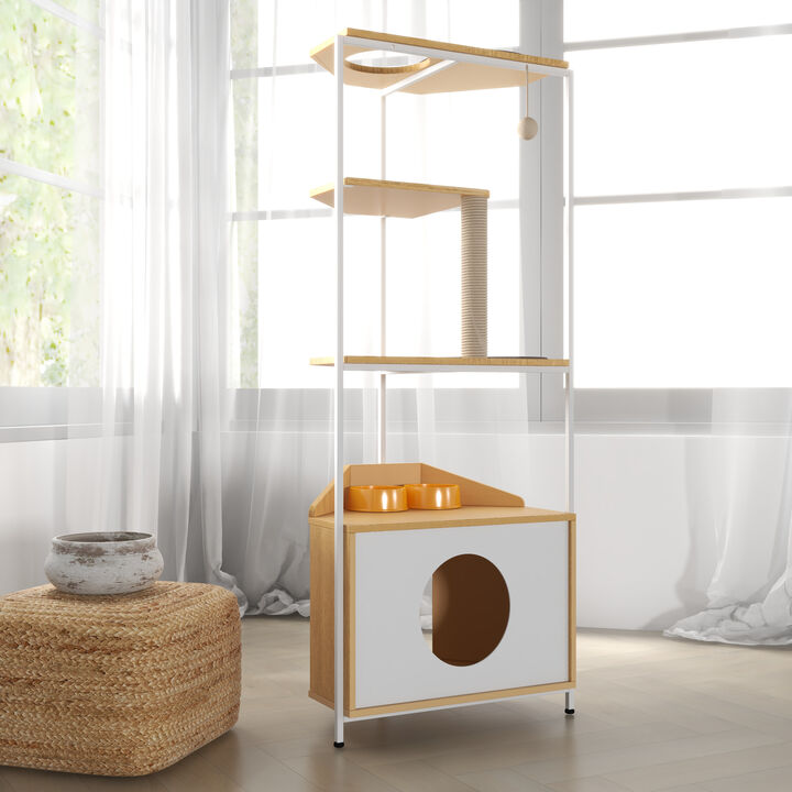 Streamdale Indoor Cat Tower with Feeding Station & Platforms