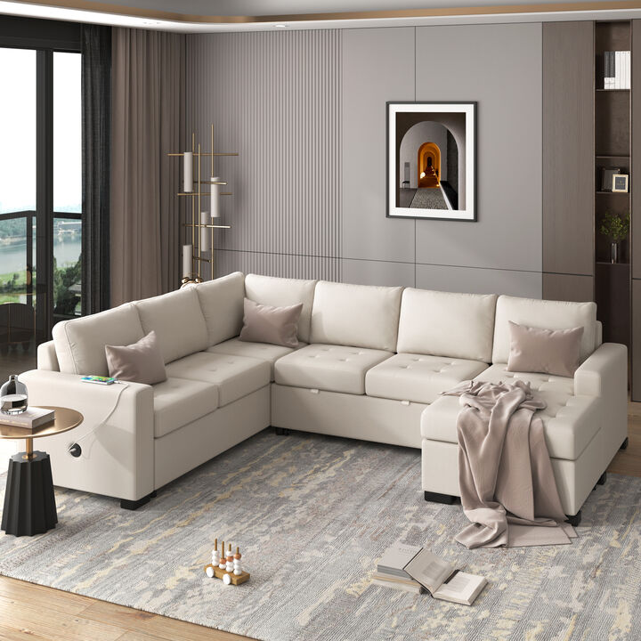Merax Sectional Sleeper Sofa with Pull-out Bed