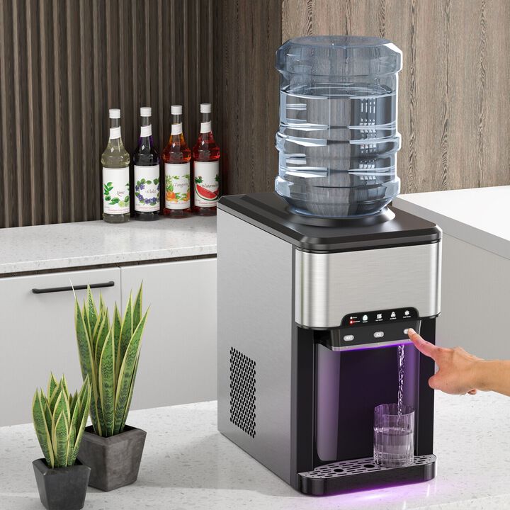 3-in-1 Water Cooler Dispenser with Built-In Ice Maker and 3 Temperature Settings for Home or Office