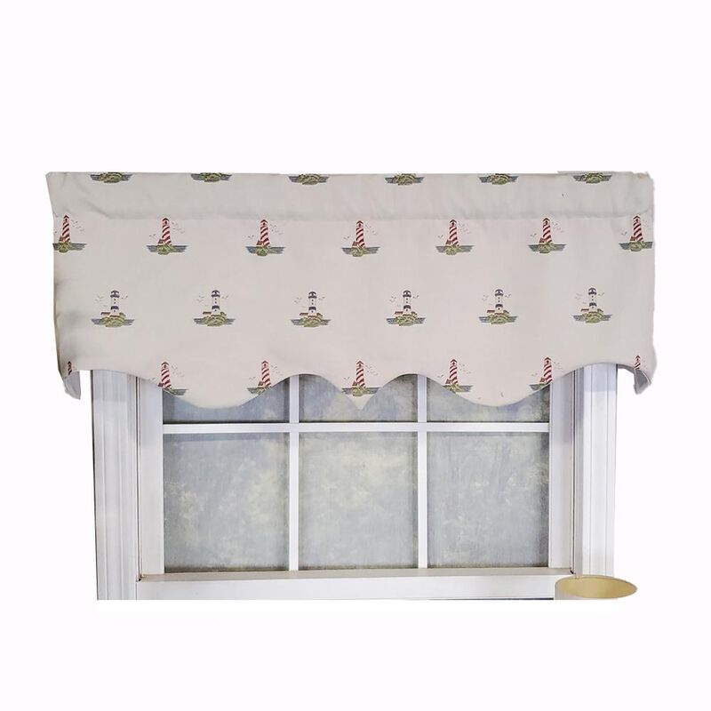 RLF Home Modern Design Classic Lighthouse Regal Style Window Valance 50" x 17" Vanilla
