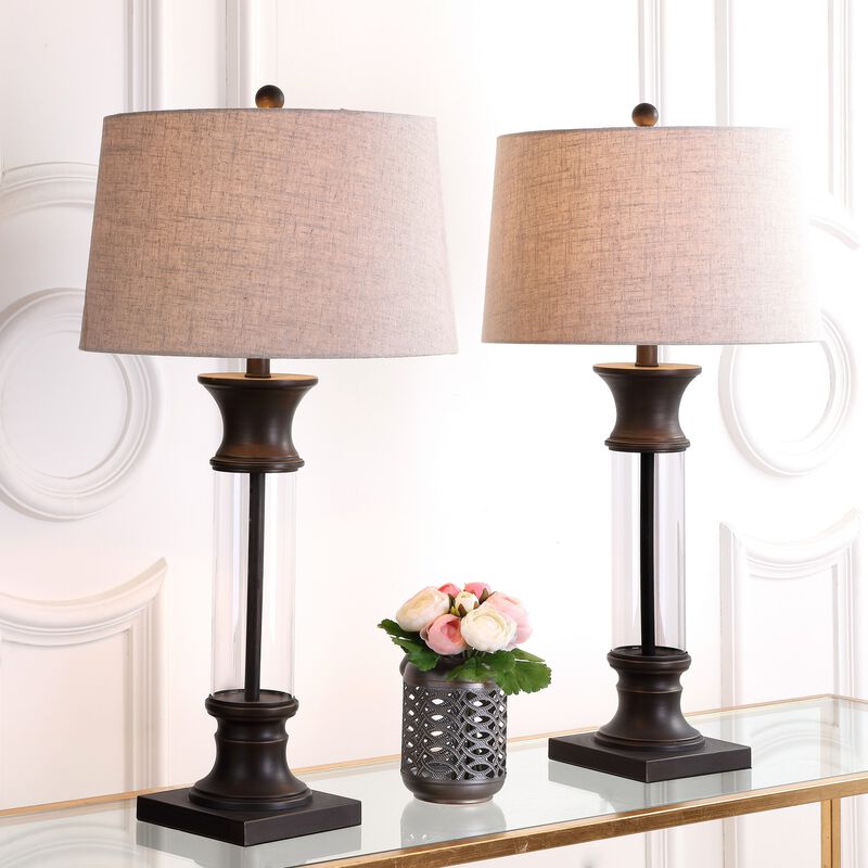 Hunter Metal/Glass LED Table Lamp (Set of 2)