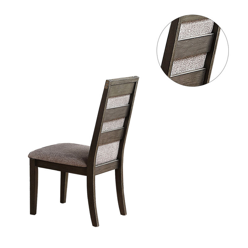 Dining Chair With Upholstered Cushion, Grey(Set Of 2)