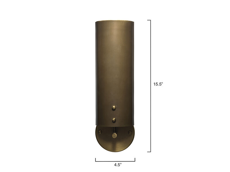 Olympic Wall Sconce, Antique Brass Metal