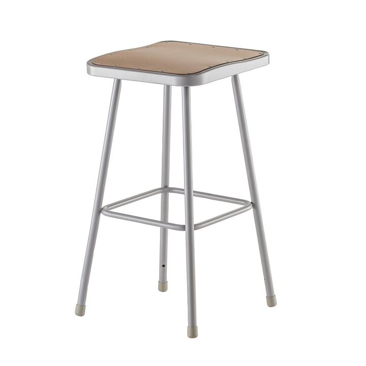 NPS® 30" Heavy Duty Square Seat Steel Stool, Grey