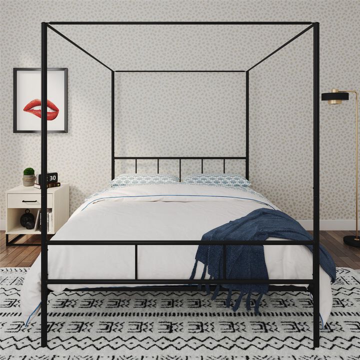 Marion Canopy Bed, King, Black