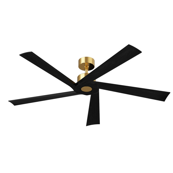FUFU&GAGA 64-Inch Ceiling Fan 32.8-in with Black Blades Indoor/Outdoor Ceiling Fan Remote (5-Blade),Black