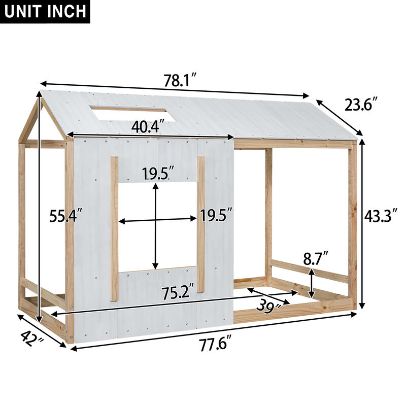 Merax House Platform with Roof and Window