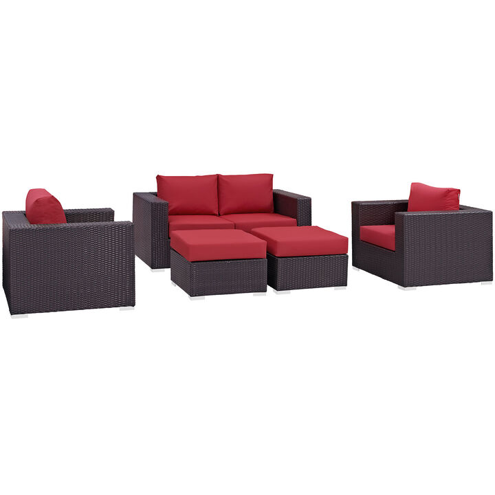 Modway - Convene 5 Piece Outdoor Patio Sofa Set