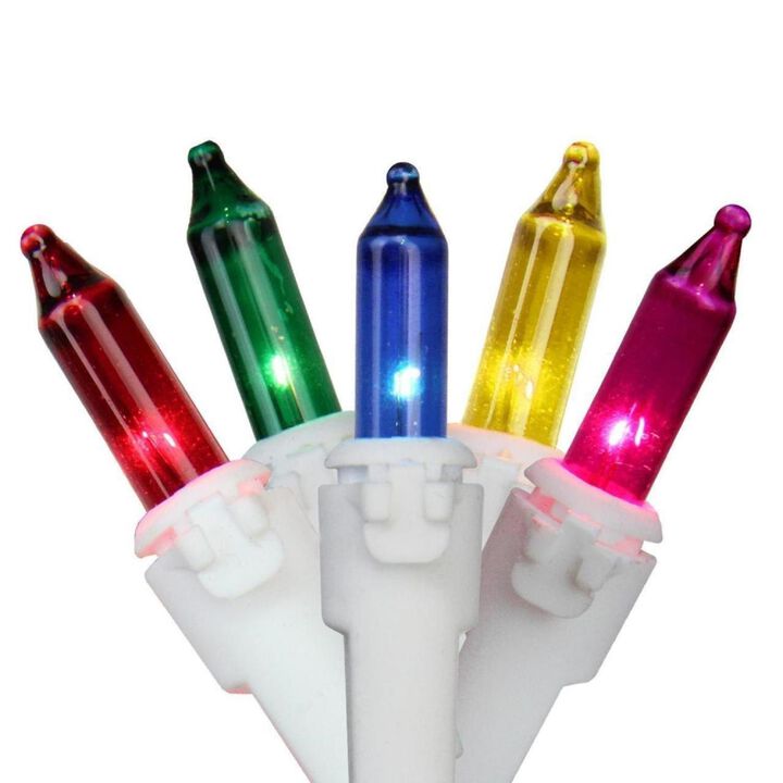 300-Count Yellow and Pink Mini Christmas Light Set  149.6ft White Wire
