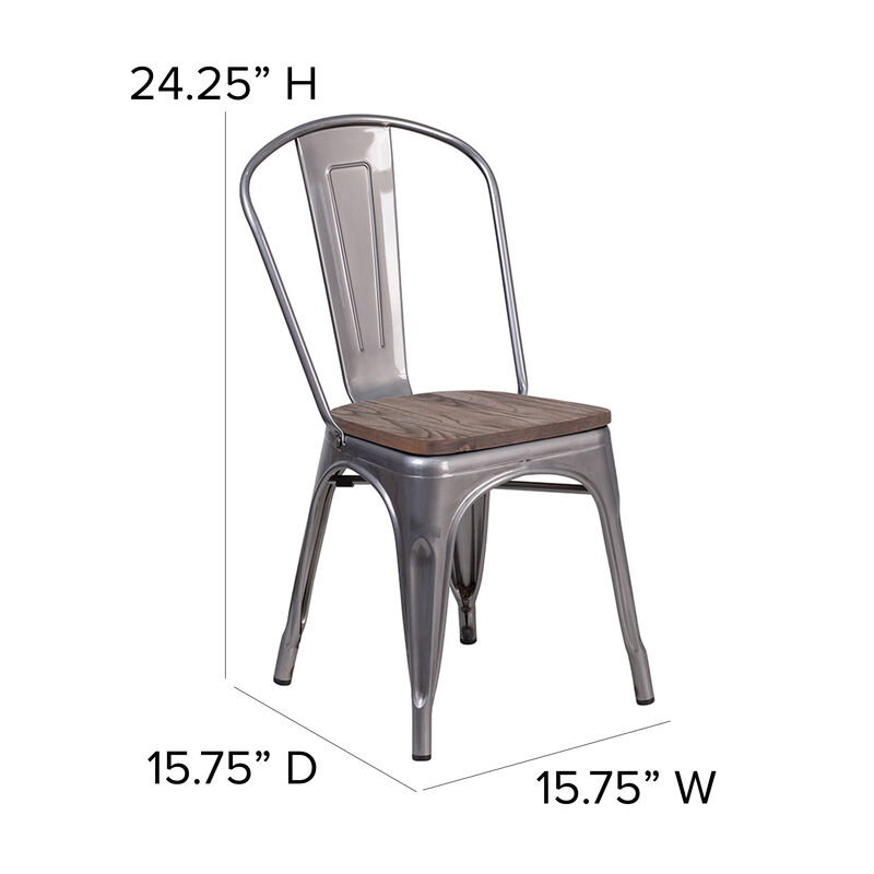 Metal/Wood Colorful Restaurant Chairs