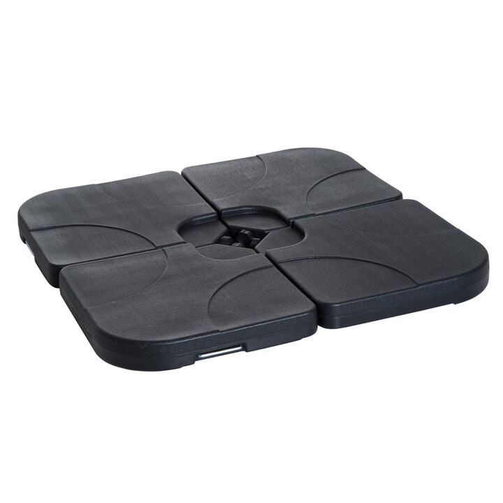 Sturdy Umbrella Support: 4-Piece Black Cantilever Base, 158 lb Capacity