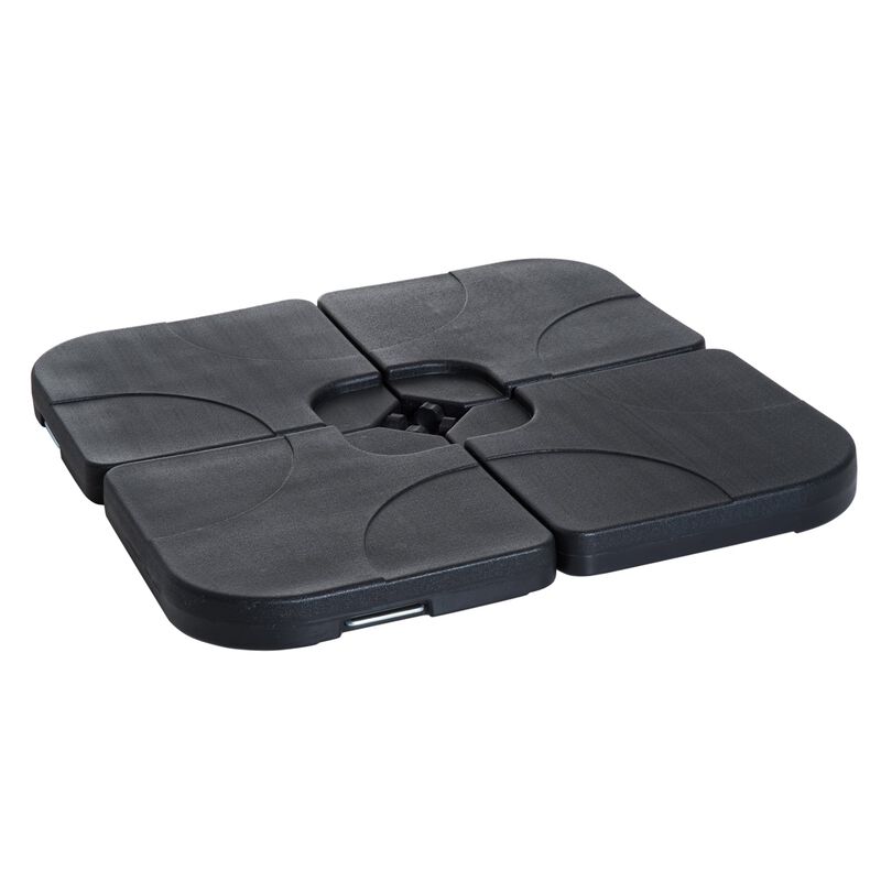 Sturdy Umbrella Support: 4-Piece Black Cantilever Base, 158 lb Capacity