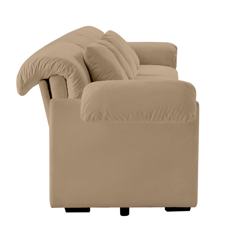Merax Velvet Loveseat Sofa with Hidden Storage