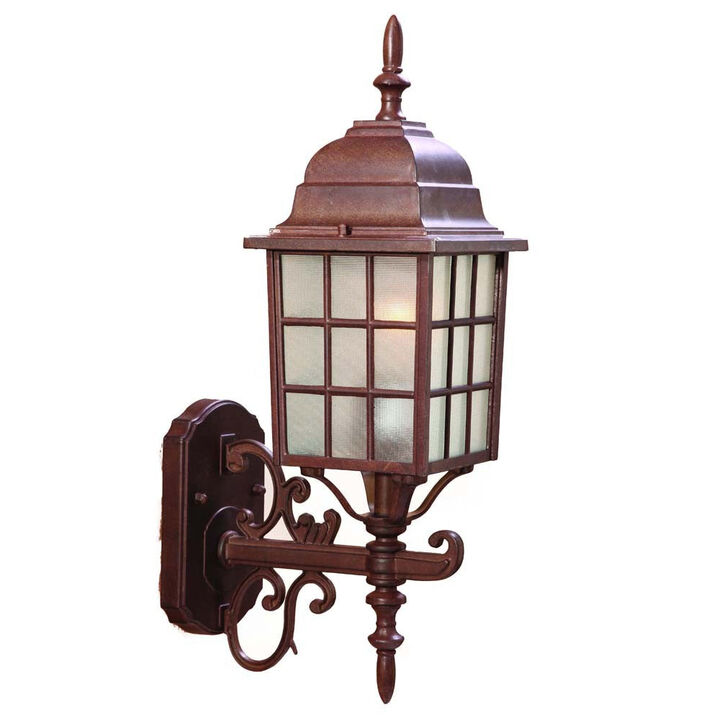 Hivvago Dark Brown Window Pane Lantern Wall Sconce