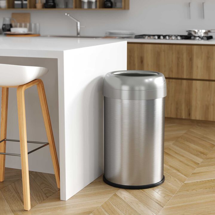 iTouchless 13 Gallon Round Open Top Trash Can