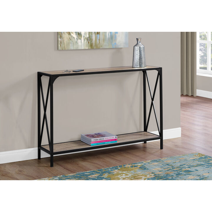 Monarch Specialties I 2125 Accent Table, Console, Entryway, Narrow, Sofa, Living Room, Bedroom, Metal, Laminate, Brown, Black, Contemporary, Modern