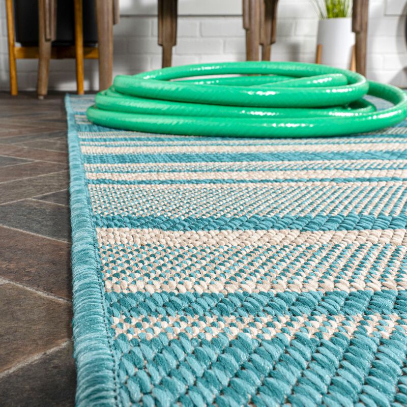 Castara Wavy Stripe Modern Indoor/Outdoor Area Rug