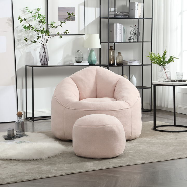 Merax Bean Bag Sofa Accent Chair with Footrest