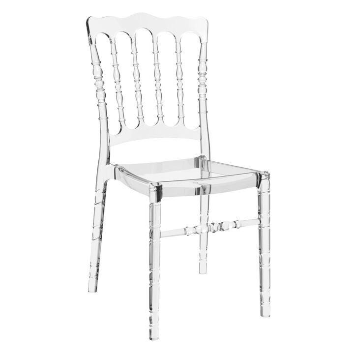 32" Clear Transparent Stackable Outdoor Patio Dining Chair