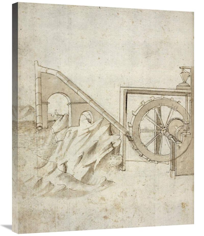 Folio 13: mill powered by water from siphon-Canvas Art-28x35