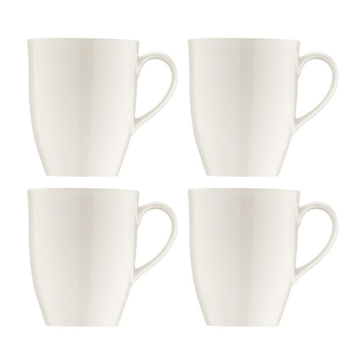 Banquet dia.3.25" h:5" 15 oz. Round Warm White Porcelain Mug (Set of 4)