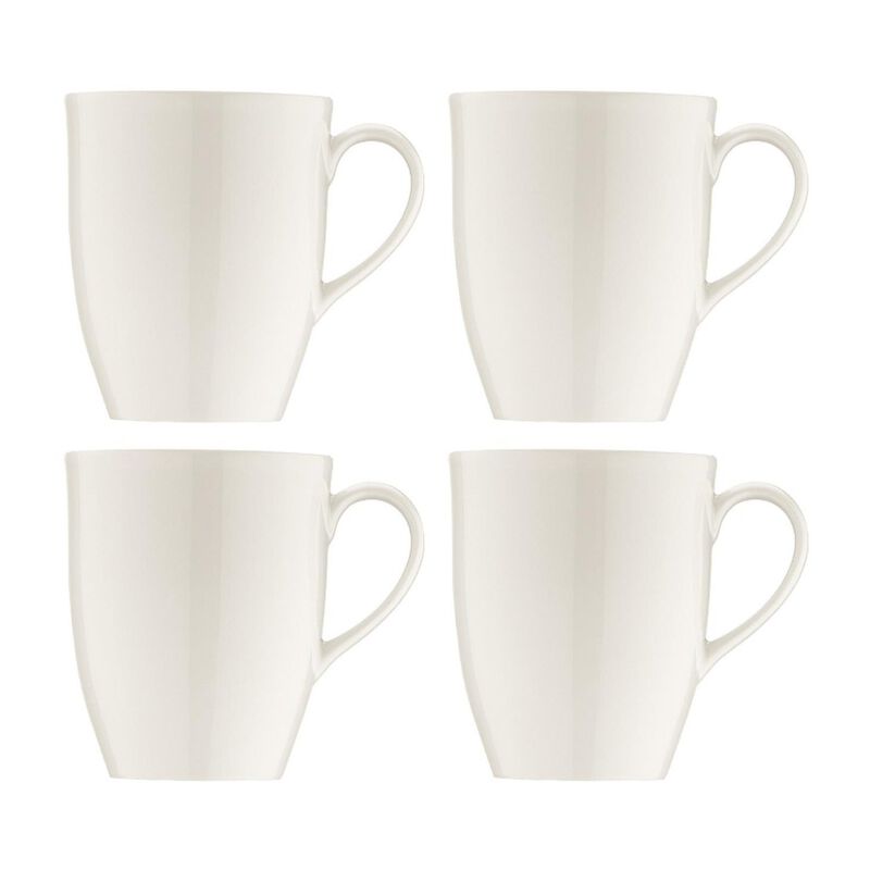 Banquet dia.3.25" h:5" 15 oz. Round Warm White Porcelain Mug (Set of 4)