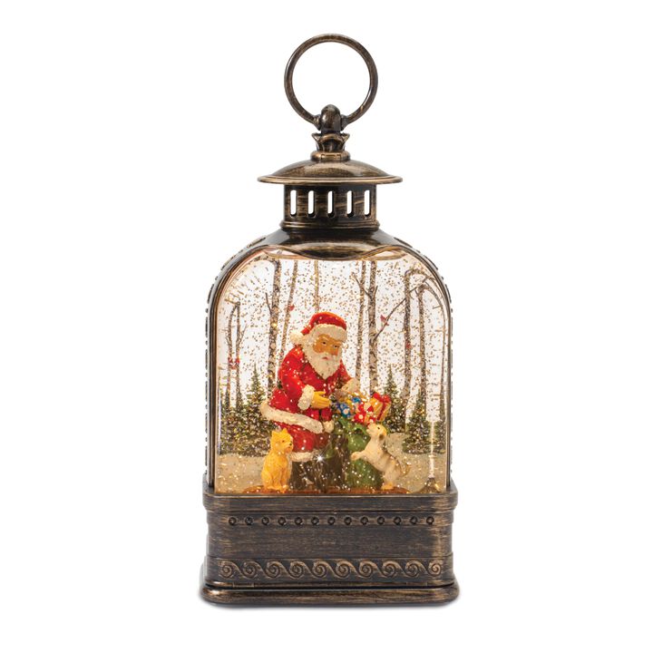Snow Globe with Santa and Dog for Festive Christmas Décor and Holiday Cheer