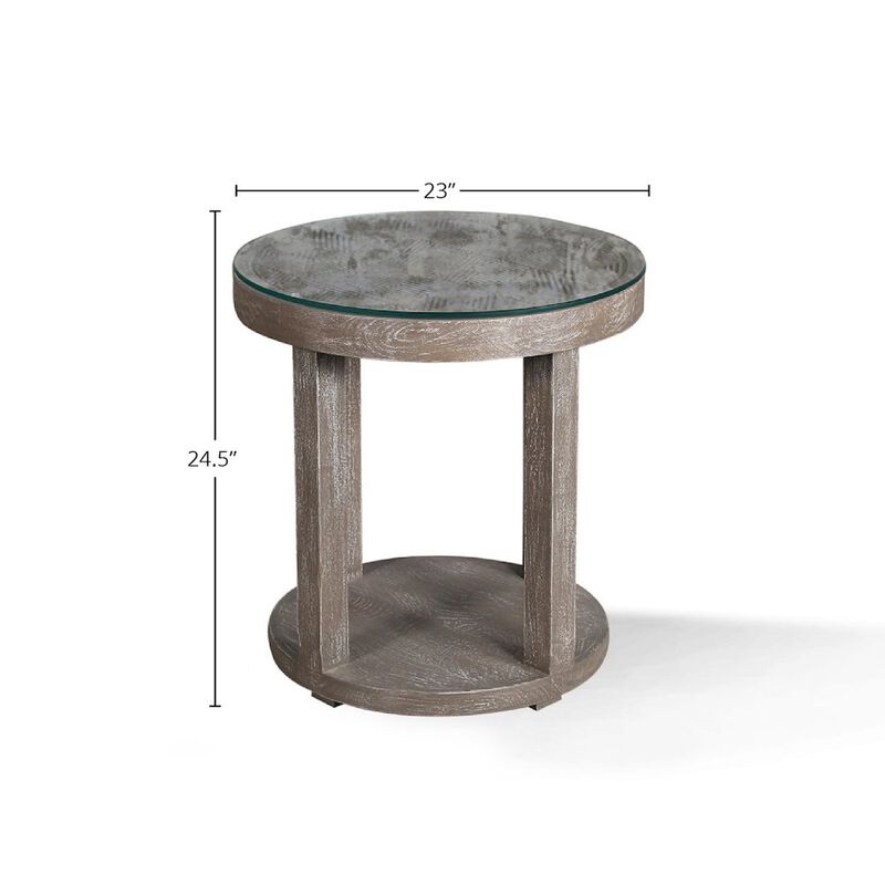 Parker House Furniture Parker House Crossings Serengeti Round Glass Top End Table