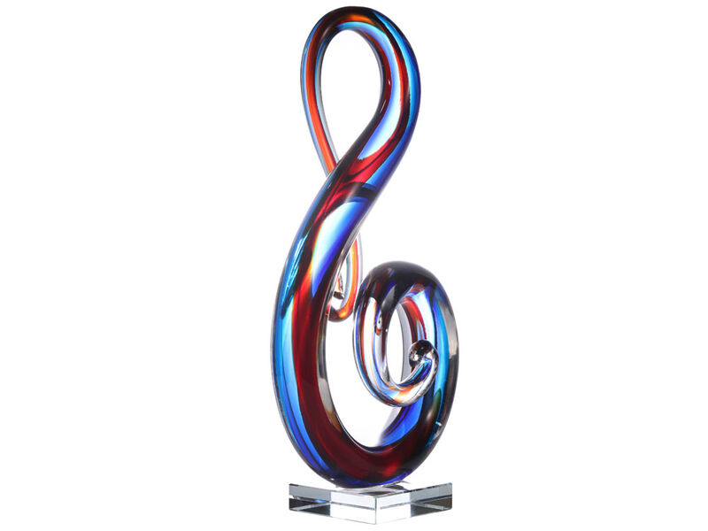 Hand Blown Treble Sommerso Art Glass Sculpture