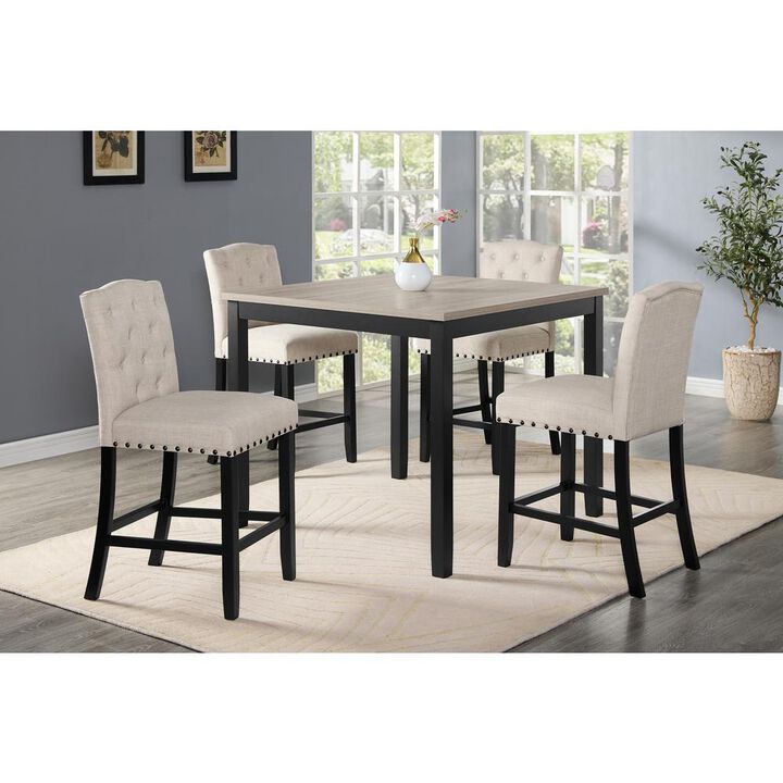 New Classic Furniture Daphne 5 Pc Natural 42 Counter Set W/Natural Chairs