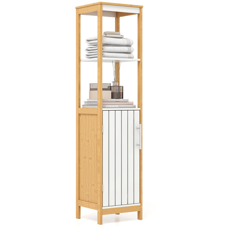 Bathroom Floor Cabinet with Door Shelves Adjustable Shelf