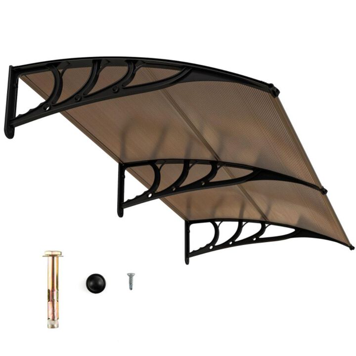 Hivvago Outdoor Front Door Patio Overhang Awning for Sunlight Rain Snow Wind Protection