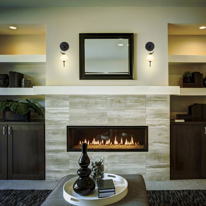 VONN Lighting Integrated LED Wall Sconce Light with Glass Shade in Black