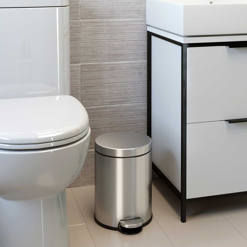 iTouchless 1.3 Gallon / 4.9 Liter SoftStep Round Step Pedal Trash Can
