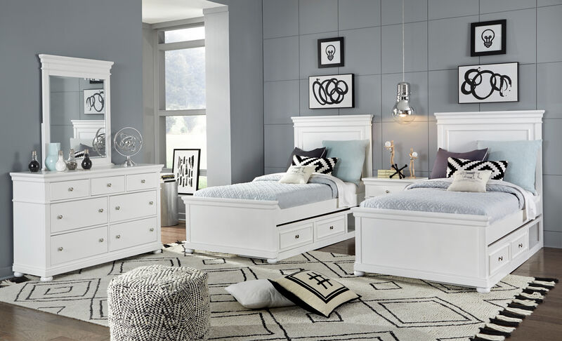 Canterbury Twin Panel Bed in White