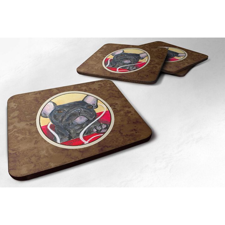 Caroline's Treasures SS8899FC French Bulldog Foam Coasters (Set of 4), 3.5 H x 3.5 W, Multicolor