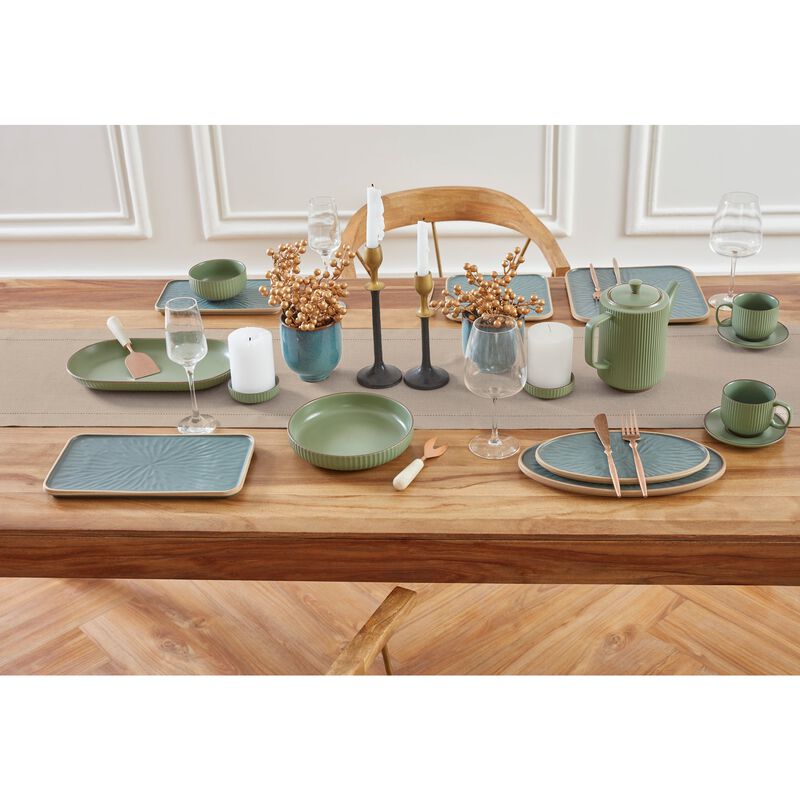 Solino Home 100% Pure Linen Table Runner | Medium Weight Hemstitch